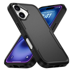 Hsefo Designed for iPhone 16 Case Black, Heavy Duty Protection Shockproof Anti-Scratch Cover Phone Case for iPhone 16 6.1 inch