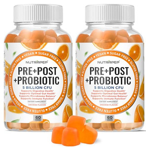 NutraPep Prebiotic Probiotic & Postbiotic Gummies for Women Men & Kids Children - High Potency 5 Billion CFU - Sugar-Free & Gluten Free