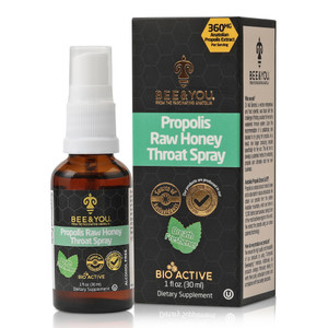 Bee and You Natural Bee Propolis Throat Spray for Immune Support Sore Throat Relief and Oral Support for Adults and Kids 1 fl oz