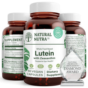 Natural Nutra Lutein and Zeaxanthin Supplement, Helps to Maintain Vision Health & Eye Health, Protects Cell in Eyes, Gluten Free, Enhanced Level of Z
