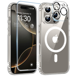 PITCHESSY for iPhone 16 Pro Max Case with Screen & Lens Protector,[Compatible with Magsafe] Military-Grade Protection,Magnetic Case for iPhone 16 Pro