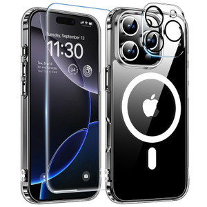 PITCHESSY for iPhone 16 Pro Case(6.3) with Screen & Lens Protector,[Compatible with Magsafe] Military-Grade Protection,Magnetic Phone Case for iPhon