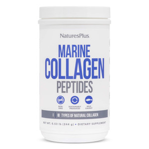 NaturesPlus Marine Collagen Peptides, Unflavored - 0.54 lb - Hair, Skin, Nail & Joint Health, Immune System Support - Gluten Free, Non-GMO - 20 Servi
