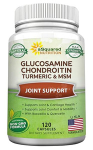 aSquared Nutrition Glucosamine Chondroitin Turmeric MSM Boswellia - 120 Capsules - Joint Support Supplement - Joint Support Relief Pills for Health -