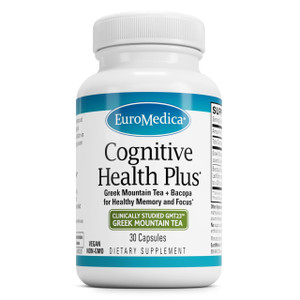 EuroMedica Cognitive Health Plus - Healthy Brain Supplement to Support Focus & Memory - Non-GMO & Vegan Supplement with Greek Mountain Tea & Botanica