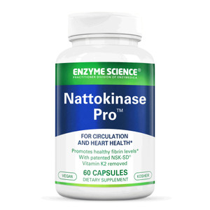 Enzyme Science Nattokinase Pro with NSK-SD - Organic Supplement - Best enzymes for Cardiovascular and Circulatory Support - Vegan and Kosher - 60 Cap