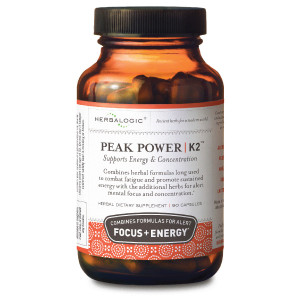 Herbalogic - Peak Power Capsules - Natural Energy & Focus - Mental Concentration- Contains American Ginseng & Astragalus - 90 Cap Count