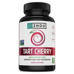 Zhou Tart Cherry Extract Plus Celery Seed - Tart Cherry Capsules for Men & Women, Muscle Recovery and Uric Acid Metabolism Support - 1000 mg Per Pill