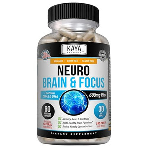 Kaya Naturals - Neuro Brain for Memory & Focus - Nootropic Energy Capsule - Nootropic Brain Support Supplement - Focus & Concentration & Learning Acc
