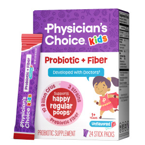 Physician's Choice Kids Probiotic + Prebiotic Fiber Packets (Ages 1+) - Supports Regularity, Occasional Constipation & A Healthy Digestive System - N