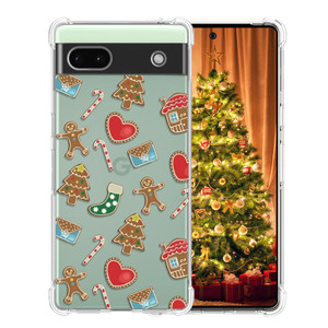 CAROKI Clear Christmas Phone Case for iPhone 16 Plus,Xmas Santa's Cookie Pattern Slim Fit Soft Protective Cute Cover Boys Girls Phone Case for iPhone
