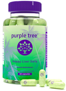 purple tree Happy Liver Daily | Liver Support & Cleanse Supplement with Milk Thistle 80% Silymarin, Dandelion, Artichoke, Vine Tea DHM & Vitamins | D