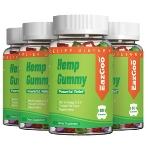 EAZGOO Natural Hemp Gummies 2,000,000 XXL Extra Strength - Natural Edibles Fruity Gummy with Organic Hemp Oil- Vegan, Low Sugar, Non-GMO - 240 Counts