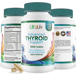 Daily Thyroid Boost Advanced Formula with Iodine Ashwagandha Vitamin B12 Zinc and Selenium for Energy Metabolism and Focus 60 Capsules
