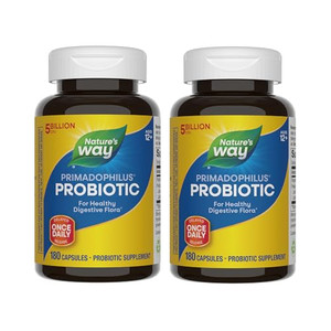 Nature's Way Primadophilus Original, 5 Billion CFU, 180 Capsules (2 Pack)
