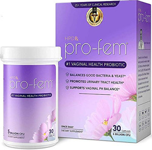 HPD Rx Pro-Fem #1 Vaginal Health Probiotic | Vaginal Probiotics | Clinically Proven to Promote Yeast & PH Balance, Urinary Tract Health | Feminine Pr