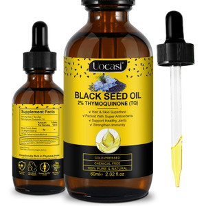 Uocasi Black Seed Oil, Cold Pressed, 100% Pure & Natural , Hair Growth & Skin Care, 2.02 Fl Oz