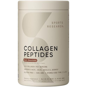Sports Research Collagen Peptides - Hydrolyzed Type 1 & 3 Collagen Powder Protein Supplement for Healthy Skin, Nails, & Joints - Easy Mixing Vital Nu