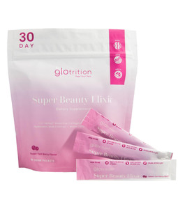Glotrition Super Beauty Elixir - Collagen Peptides Powder for Skin, Hair & Nail Health. Natural Grass Fed Collagen with Biotin, Hyaluronic Acid & Ant
