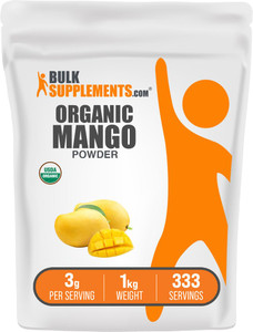 BulkSupplements.com Organic Mango Powder - Organic Mango Flavoring Powder, Sourced from Mangifera Indica Fruit - Gluten Free & Sugar Free, 3g per Ser
