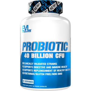 Evlution Nutrition Probiotic - 40 Billion CFU - Supports Digestive + Immune Health - Probiotic Supplement for Men & Women - Vegetarian, Gluten Free &