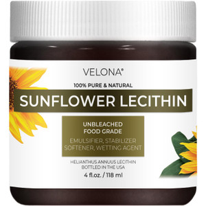 velona Pure Liquid Sunflower Lecithin 4 Fl Oz | Food Grade | Unbleached | Emulsifier, Stabilizer, Softener, Smoother, Wetting Agent | Use Today - Enj