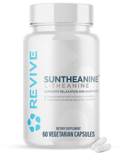 Revive MD Suntheanine L-Theanine Supplement for Men and Women - Supports Fatigue & Brain Function for Calm Mood, Mental Clarity, Focus & Relaxation -