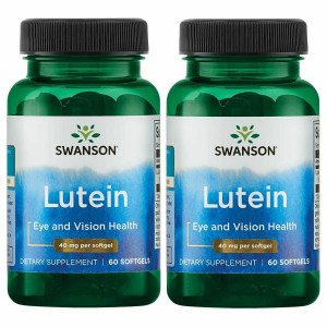 Swanson Lutein Eye Vision Retina Macula Health Supplement 40 mg 60 Softgels Sgels (2 Pack)