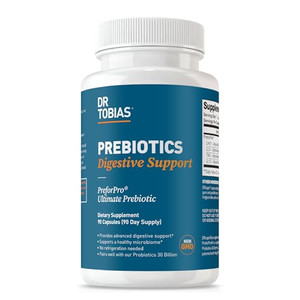 Dr. Tobias Prebiotics Digestive Support, Advanced Prebiotic Supplement for Gut Health, Immune Function & Boost for Probiotics for Women & Men, Vegan,