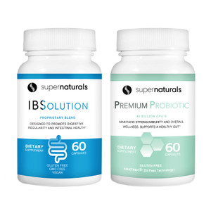 IBSolution Gut Health Bundle - All Natural Gut Health Support & Premium Probiotics w/ 40 Billion CFU for Support of Irregular Bowels, Bloating, Const
