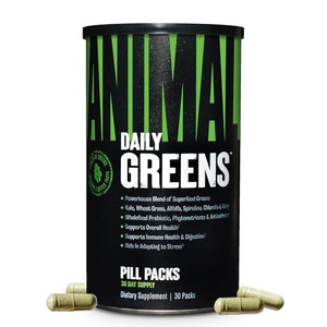 Animal Daily Greens Pill Packs - Kale, Wheat Grass, Alfalfa & More - Convenient Prebiotic and Probiotic Superfood Blend for Superior Digestion, Gut H