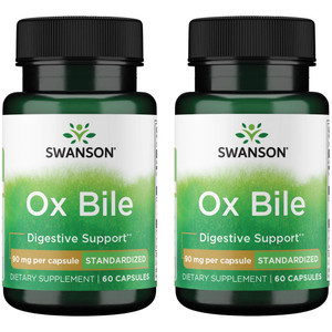 Swanson Ox Bile - Standardized 90 mg 60 Caps (2 Pack)