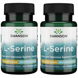 Swanson Ajipure L-Serine - Amino Acid Supplement Supporting Brain Health & Nervous System Function - Natural Formula Promoting Cognitive Function - (
