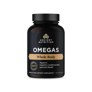 Ancient Nutrition Ancient Omegas Whole Body - ALA, DHA, EPA, ETA from Wild Caught Fish - 90 Capsules