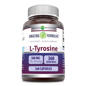 Amazing Formulas L-Tyrosine 500 mg Capsules | Amino Acid Supplement | Non-GMO | Gluten Free | Made in USA (360 Count)