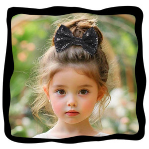 Evild Sequins 5" Hair Bow Sparkly Large Bows Hairpins Party Glitter Hair Barrettes Bowknot with Alligator Clip for Women (Silver)