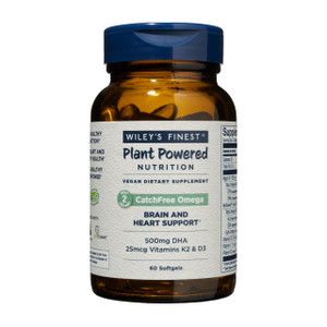 Wiley's Finest CatchFree Omega - Vegan, Non-GMO Fish Oil Alternative - Full Spectrum Omega-3 Liquid Supplement with Organic Plant-Based Algae Oil - 6
