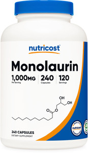 Nutricost Monolaurin 1000 mg (120 Servings, 240 Capsules) - Gluten-Free, Non GMO, Vegan