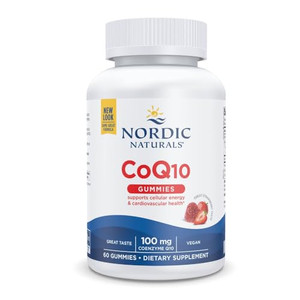 Nordic Naturals CoQ10 Gummies, Strawberry - 60 Gummies - 100 mg Coenzyme Q10 (CoQ10) - Great Taste - Heart Health, Cellular Energy Production, Antiox