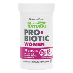 NaturesPlus GI Natural Probiotic Women - 30 Capsules - Digestive & Immune Support, Urinary Tract Health - Includes Cranberry - Gluten Free - 30 Servi