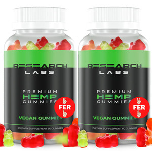 Research Labs - Premium Hemp Gummies 120 Count, 2 Fer 1 Ad. Advanced Formula with 500,000 Extract Blend. Natural - Helps Body Aches, Worriedness & to
