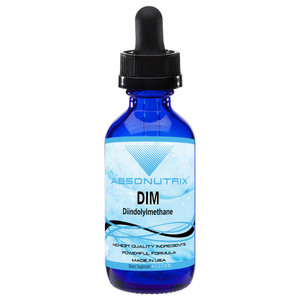 Absonutrix DIM (Diindolylmethane) Extract 593 mg, 4 Oz Bottle, 200 Potent Servings, Third-Party Tested Drops, Quick Absorption, Gluten-Free, Third-Pa