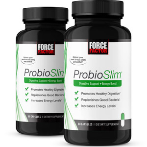 Force Factor ProbioSlim Probiotic Supplement for Women and Men with Probiotics and Green Tea Extract, Reduce Gas, Bloating, Constipation, Support Dig