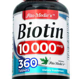 FITO MEDIC'S Lab | biotin 10000mcg |360 tab | biotin | biotin Supplement | biotin Vitamins | biotin Pills | biotina para el Cabello | biotin Tablets