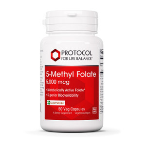 PROTOCOL FOR LIFE BALANCE 5-Methylfolate 5,000mcg - Superior Methyl Folate Bioavailability - for Brain Support - Folate Supplement for Women & Men -