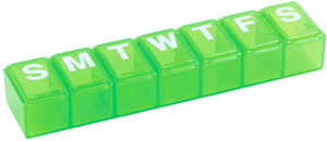 EZY DOSE Weekly (7-Day) Pill Organizer, Daily Vitamin Planner, Medicine Container, Case for Supplements and Fish Oils, Medium Compartments, Colors Ma