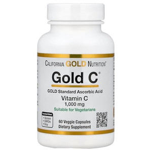 California Gold Nutrition C, Vitamin C, 1000 mg Veggie Capsules, 60 Count