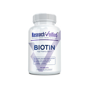 Research Verified Biotin  Pure Extra Strength Biotin 10000mcg  Hair Skin and Nails Vitamin  Third-Party Tested, Made in USA  60 Vegan Tablets