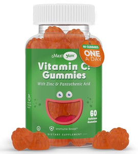 Maxi Health Vitamin C Gummies with Zinc  Vitamin C and Zinc Gummies for Kids & Adults  Immune Support + Respiratory Support  No Artificial Flavors