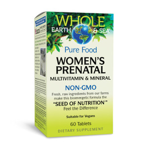 Natural Factors Whole Earth & Sea Women's Prenatal - Daily Prenatal Supplement for Healthy Pregnancy Support - Essential Prenatal with Calcium, Iron,